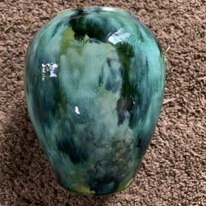 Vintage 1930's Brush McCoy Onyx/Green Drip Vase